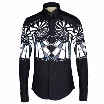 

Original Simple Autumn Resin print Classic Trend high quality Men fashion casual spring men's shirt long sleeve plus size M-4XL