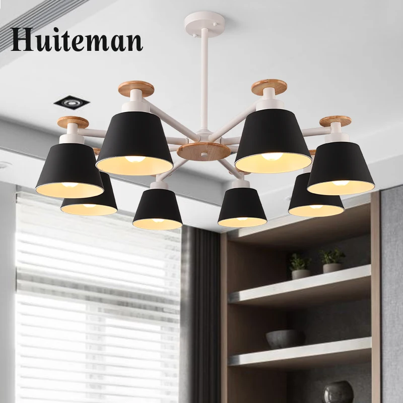 

New Modern Led Ceiling Lights For Living Room Bedroom Dining Room Home Dimmable Ceiling Lamp iron wood LightingLight Fixtures