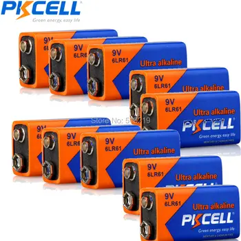 

10X 6F22 thermometer PKCELL 9V battery 6LR61 E22 MN1604 522 Super Alkaline Battery Superior wireless doorbell wireless headset