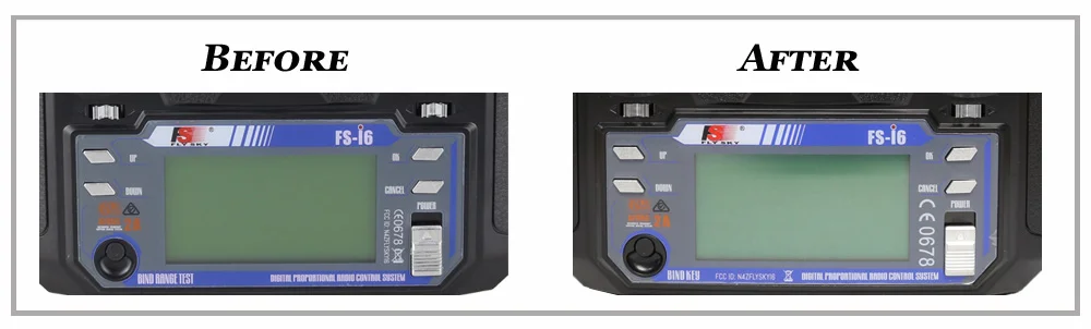 Flysky screen difference