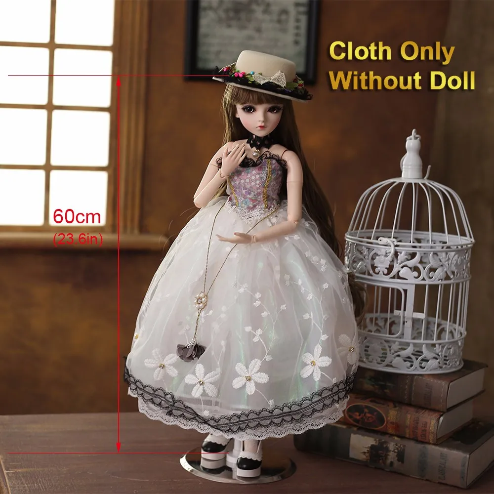 VICIVIYA, BJD 1/3, SD комплект одежды, длинное платье принцессы с высоким низом, 60 см, кукольные Платья высокого качества на заказ, костюм куклы, только одежда