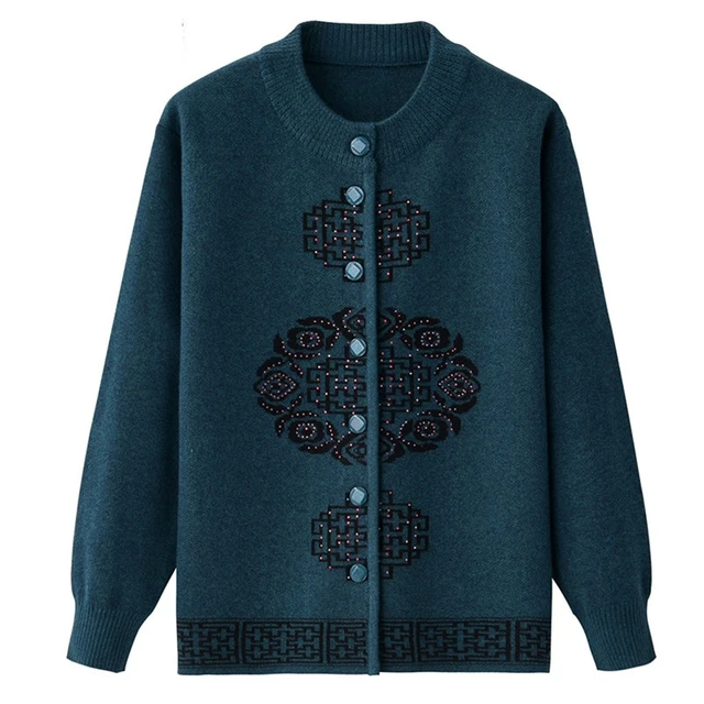 Plus Size Dresses 5XL Womens Fall Winter Single Breasted Cardigan