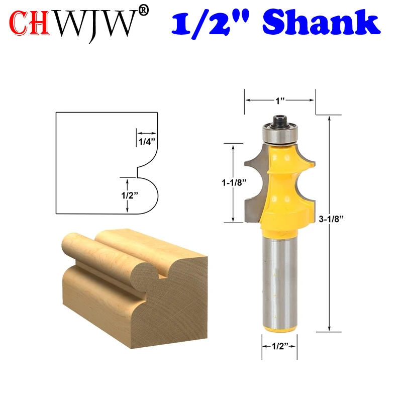 

1PC 1/2" Shank 1/4" Radius Corner Bead/Beading Router Bit - Chwjw 13108