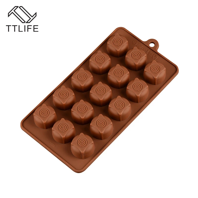 

TTLIFE 15-hole Silicone Chocolate Mold Ice Cube Tray Fondnat Cookie Baking Pan Sugarcraft Jelly Pudding Baking Dish DIY Bakeware
