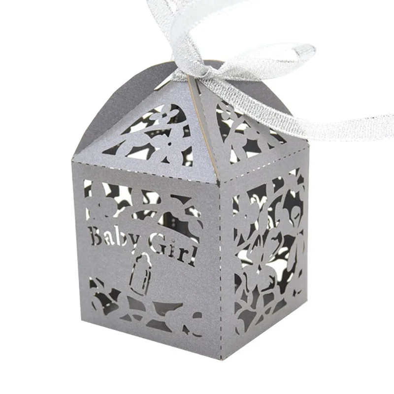 baby shower laser cut customize baby's name birthday party for gift box