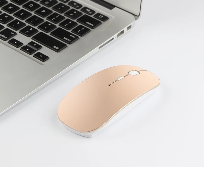 Ноутбук Bluetooth мышь для MacBook Xiaomi Air microsoft Surface Pro 3 4 5 6 перезаряжаемые мыши оптический тихий ноутбук мышь - Цвет: gold