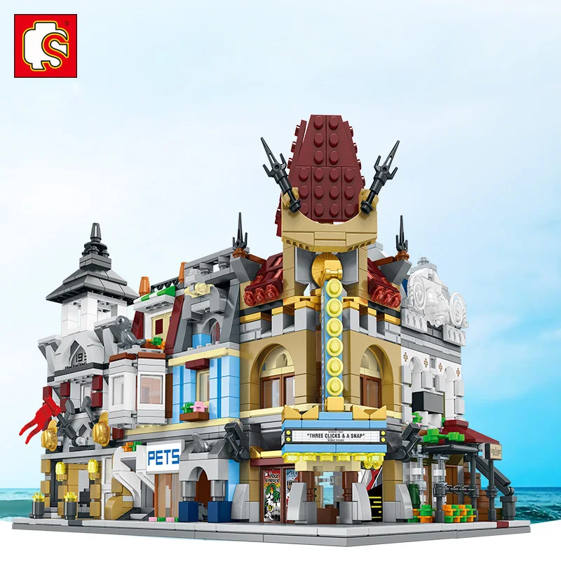 

Genuine Senbao building blocks street view assembling urban architecture series puzzle children cross-border small particles
