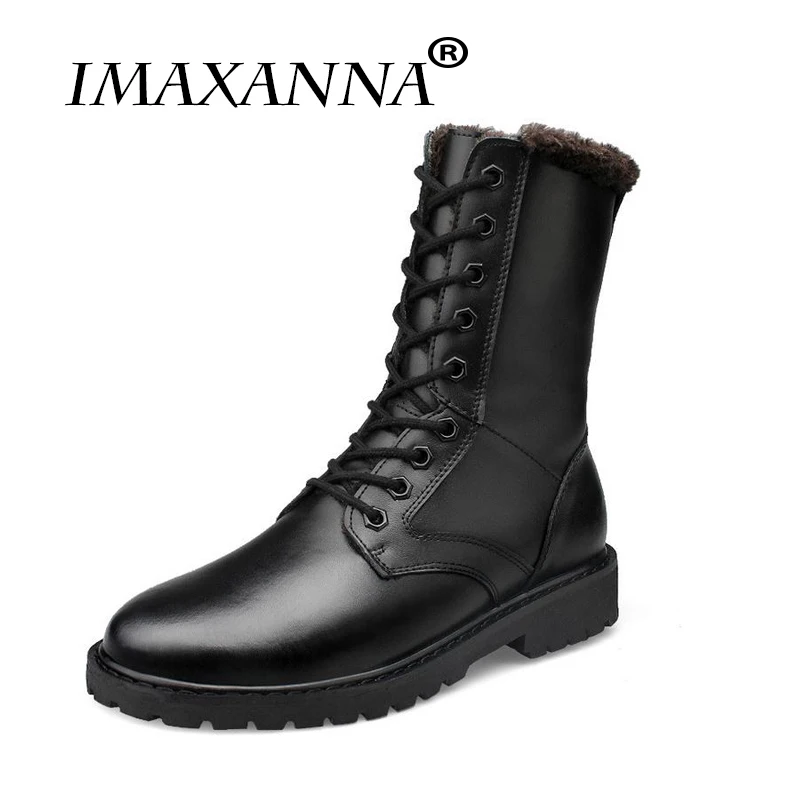 

IMAXANNA Brand Super Warm Men Boots Split Leather Boots Men Military Desert Boots Men Winter Ankle Boots Botas Tacticos Zapatos