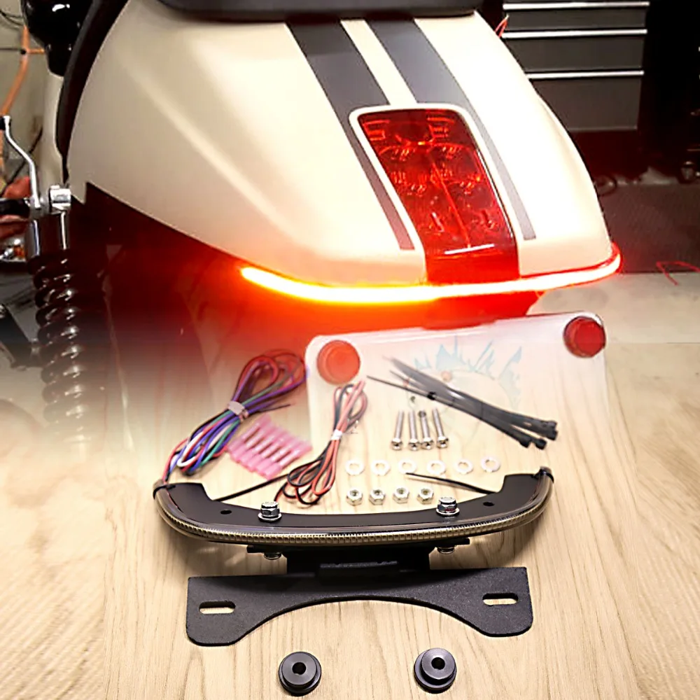 Светодиодный встраиваемый задний фонарь Fender Eliminator Дымчатая балка для Harley V Rod Night