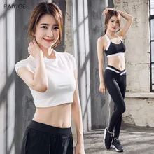 Женский комплект для йоги из 4 предметов, спортивная одежда для фитнеса, теннисная рубашка+ бюстгальтер для йоги+ шорты+ штаны, Обтягивающие Леггинсы для йоги и тренировок