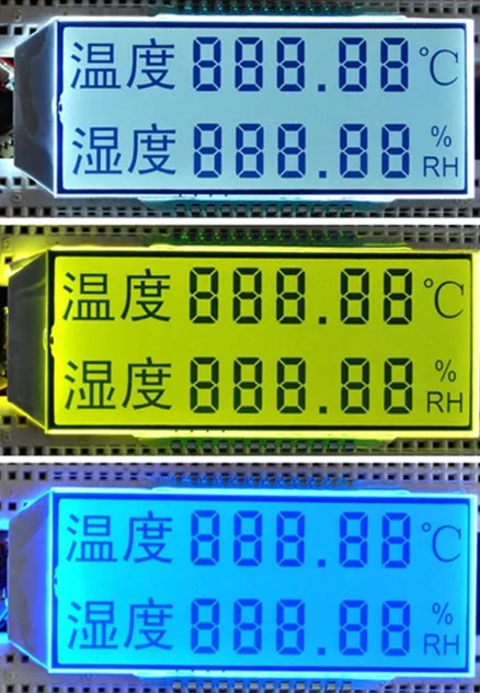 24P HTN положительный двойной ряд 5-знака после запятой сегмент ЖК-дисплей Панель с Температура символ влажности белый/желтый и зеленый цвета/синий Подсветка 3,3 V