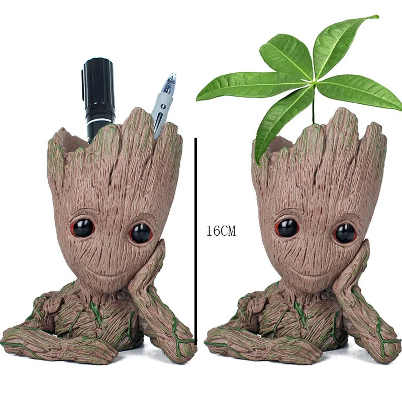 Cute groot decorative flower pot pot pen PVC pot character toy model hero creative guardian of the Galaxy Guard crafts statue Cute groot decorative flower pot pot pen PVC pot character toy model hero creative guardian of the Galaxy Guard crafts statue