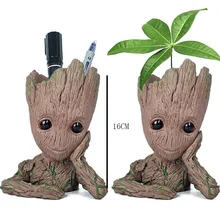 Cute groot decorative flower pot pot pen PVC pot character toy model hero creative guardian of the Galaxy Guard crafts statue Cute groot decorative flower pot pot pen PVC pot character toy model hero creative guardian of the Galaxy Guard crafts statue