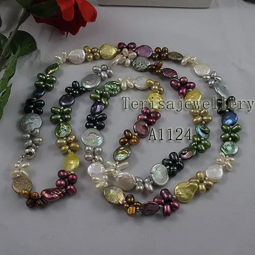 

wholesale A1124#hot sale rice pearl coin pearl necklace fashion jewellery free shipping new women's jewellery