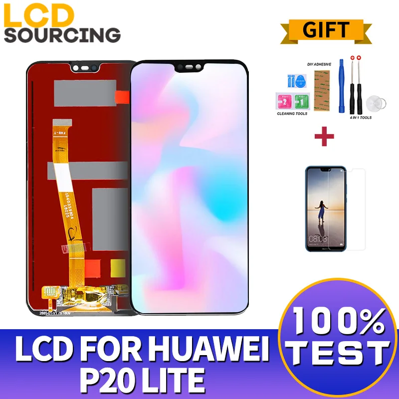 

100% Original LCD Display For Huawei P20 Lite Touch Screen Digitizer Assembly with Frame For P20LIite LCD Replacement 2280*1080