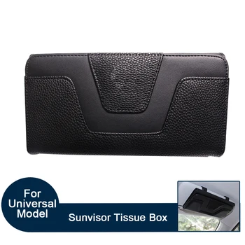 

Fit For Universal Model Car Inner Accessories PU Multi-function Sunvisor Vehicle Mounted Hanging Tissue Box Black Beige