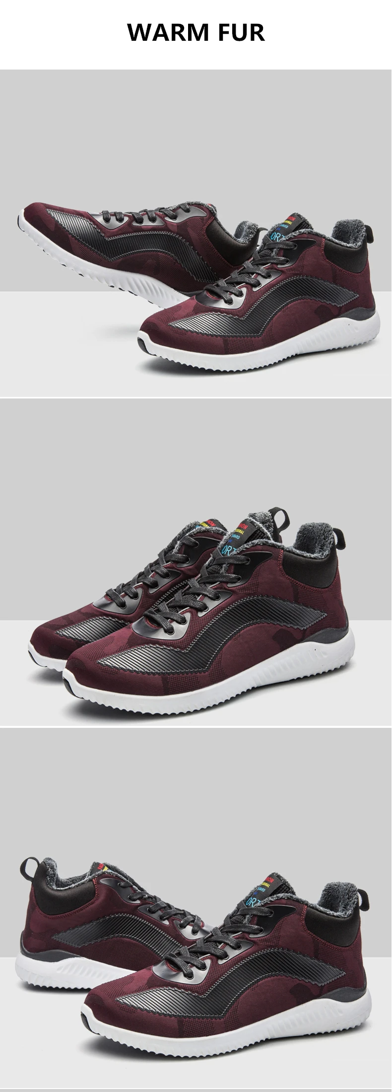 Brand Men's Boots Big Size Male Snow Shoes Fashion Black Casual Bot Ankle Boot Waterproof  Warm Fur Winter Boots Men (13)