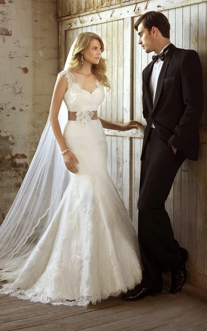 2017 Lace Appliqued Wedding Dresses Custom made Bride Dress Mermaid Bridal gowns Backless sexy vestidos d enoivas longo | Свадьбы и