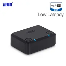 August aptX Low Latency Optical font b Bluetooth b font Transmitter for TV Dual Link Wireless