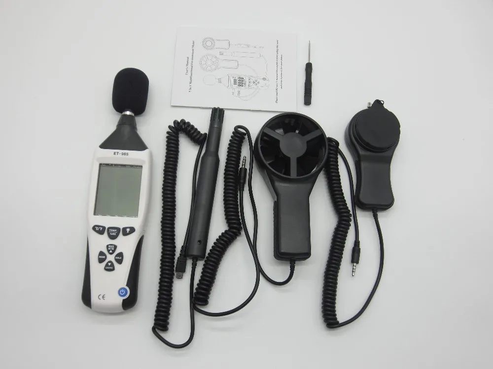 5 In 1 Multifunction Environment Meter Light Meter Sound Level Meter Kelembaban Meter Anemometer|environment meter|level meterlight meter - AliExpress