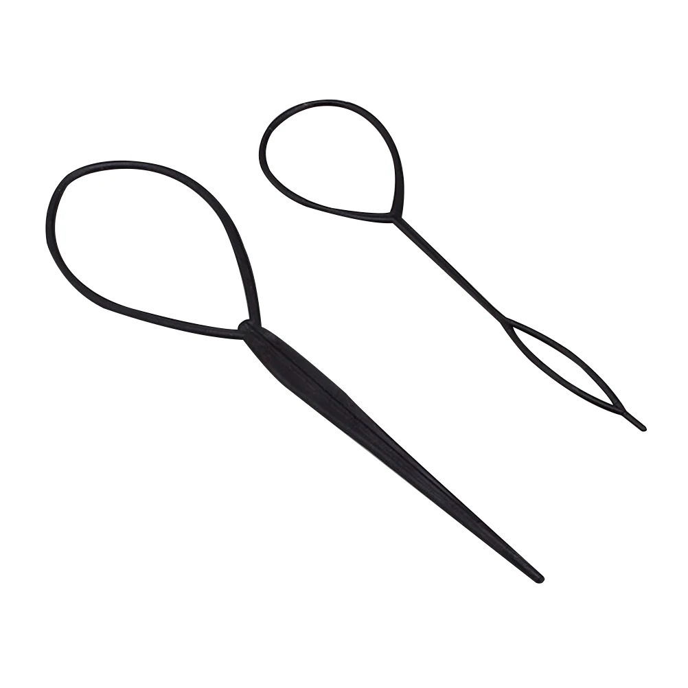 

2 Pcs Plastic Crochet Braids Pull Hair Needle Ponytail Pigtails Updo Styling Maker Hairstyle Tool Hairdressing Accessories