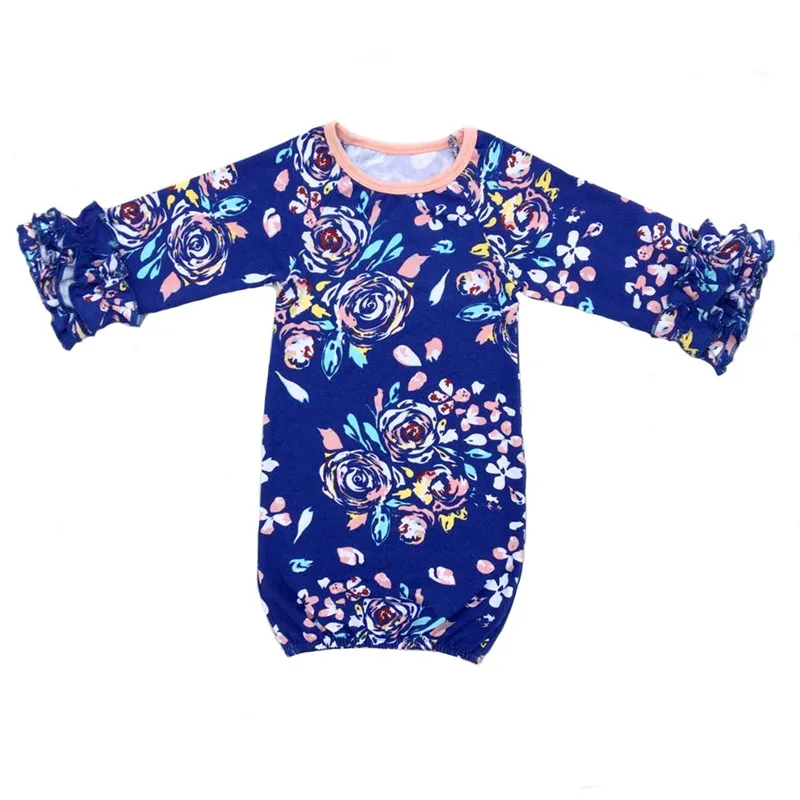 Спальный мешок для новорожденных, Детская ночная рубашка, Детские Рождественские полосатые ночные рубашки с длинными рукавами и оборками для девочек, детские пижамы - Цвет: ZD BG007