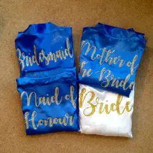 На заказ сексуальный блестящий халат кимоно для невесты Атласный халат женский халат Свадебный халат сестра мать невесты Жених невесты халаты