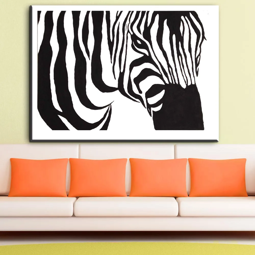 ZZ1828 black and white zebra canvas wall art animal canvas pictures for