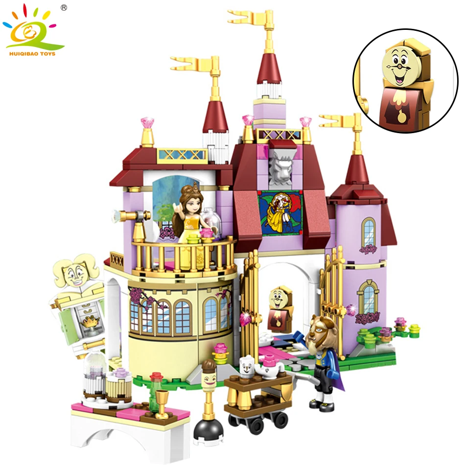 

393+pcs Princess Castle Belle Beast Figures Building Block Compatible Legoed Friend For Girls Enlighten DIY Bricks children Toys