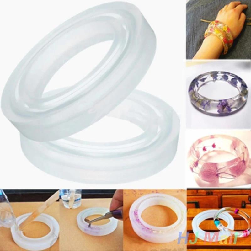 

1Pc 4Size Clear Round Silicone White Bangle Making Mould Casting Resin Bangle Bracelet Mould Craft For Jewelry Making DIY Tool