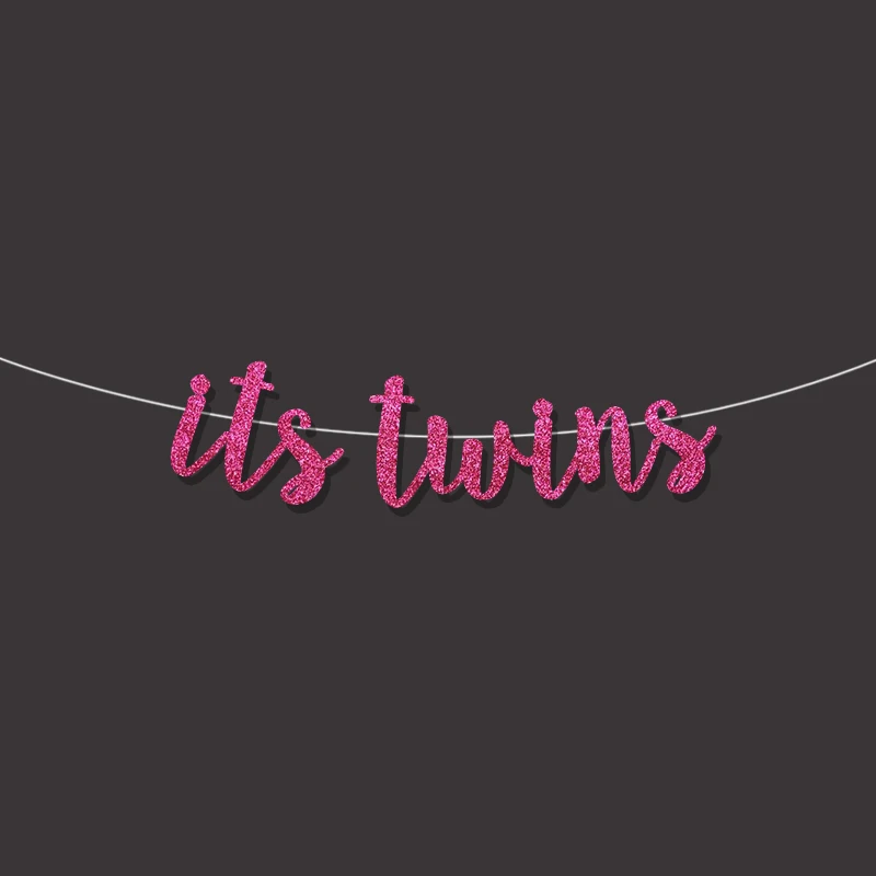 Its Twins Banner Boy Girl Gender Reveal Party Decorations Backdrop