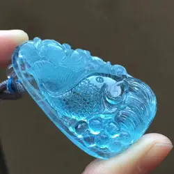 54x33x12 мм Натуральный аквамарин синий прозрачный кристалл кулон для женщин Женский подарок драгоценный камень океан кулон AAAAA Прямая