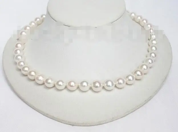 

FREE SHIPPING HOT sell new Style >>>>> great luster 11mm round white Freshwater pearl necklace