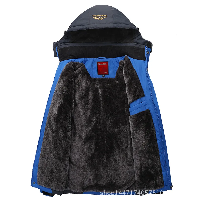 Мужская Зимняя парка Лидер продаж флисовая куртка водонепроницаемое пальто теплая верхняя одежда мужская зимняя куртка с капюшоном размера плюс 4XL 5XL Анорак черный синий красный