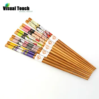 

Visual Touch Japanese Girls Pattern Bamboo Chopsticks Set Asian Chopstick Tableware Dinnerware