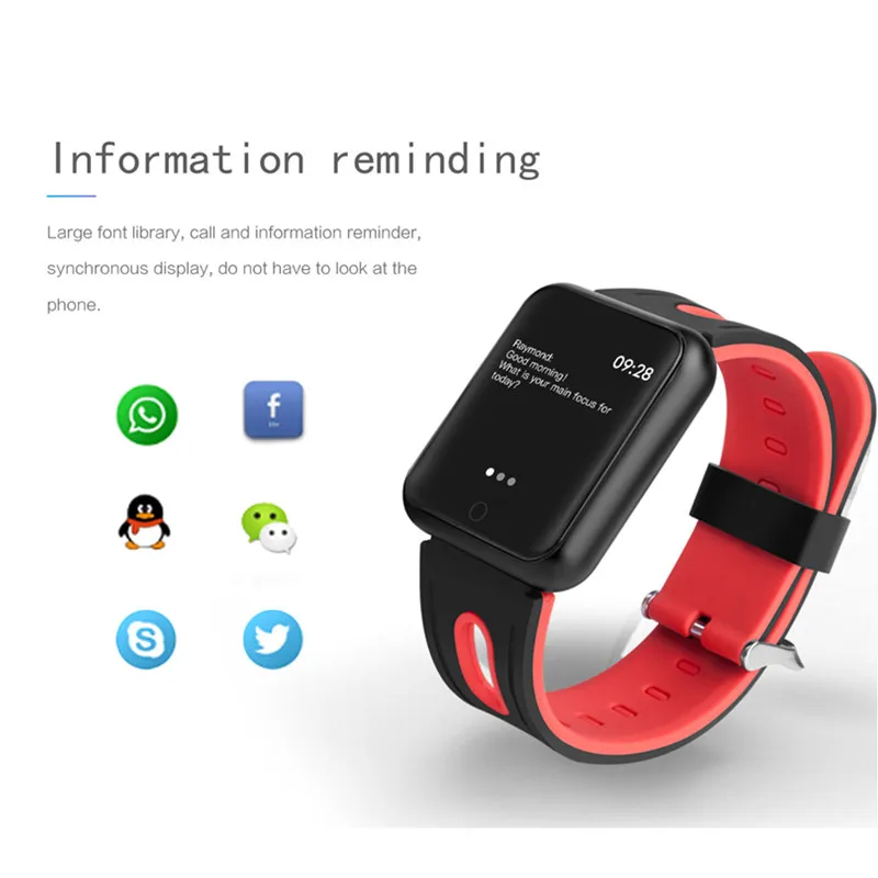 Женские Смарт-часы Wtach+ ремешок/Влажные водонепроницаемые умные часы для мужчин кровяное давление сердечного ритма для IOS Android Быстрая для дропшиппинг