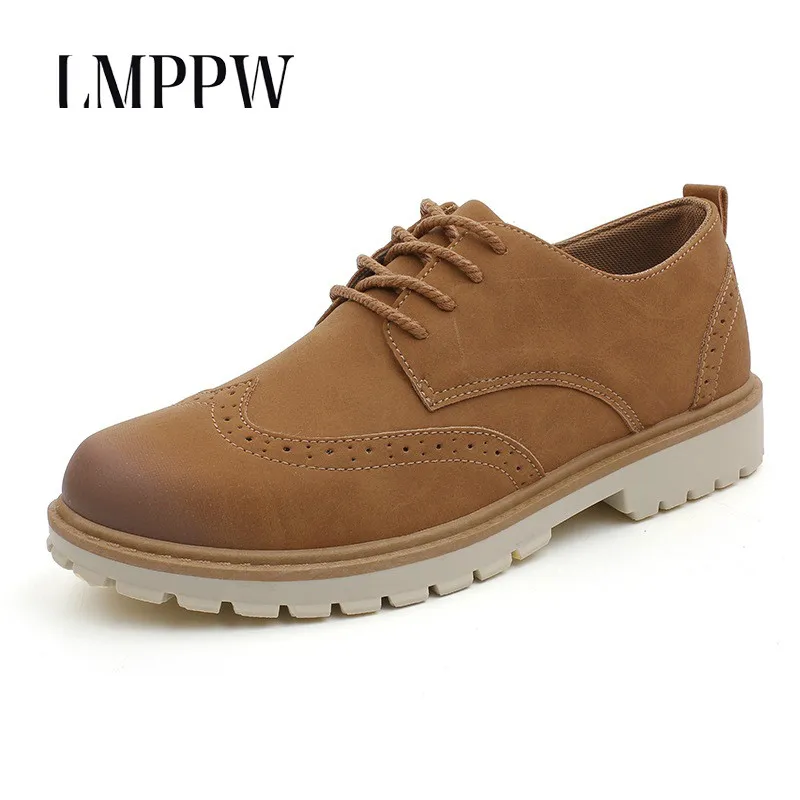 

New 2019 Autumn Men Shoes Leather Casual Oxford Shoes British Style Fashion Men Sneakers High Quality Men Outdoor Hiking Shoes