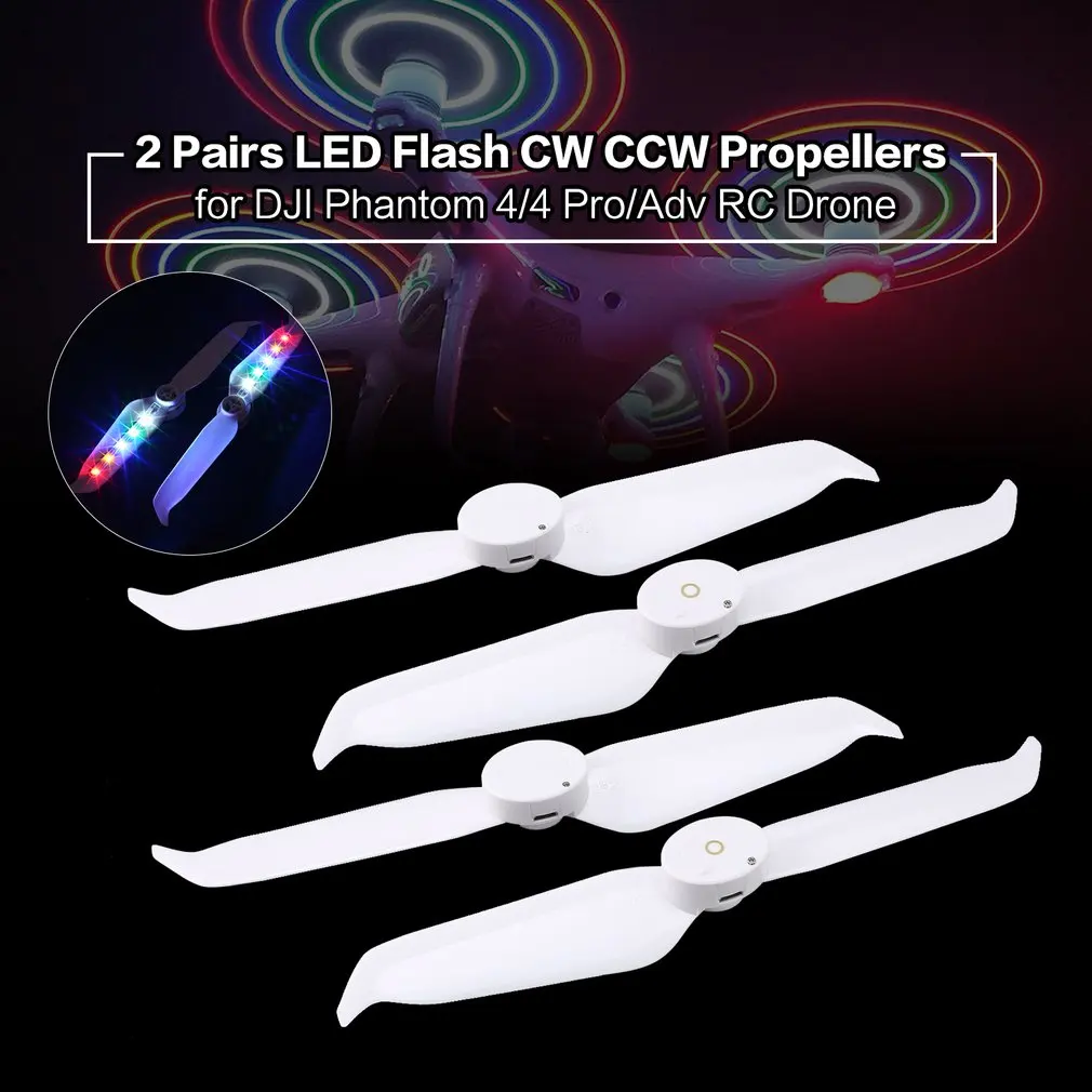 

2 Pair Low-Noise 9455 Blades Propellers Quick Release LED Flash CW CCW Props Part for DJI Phantom 4/4 Pro Advanced RC Drone Part