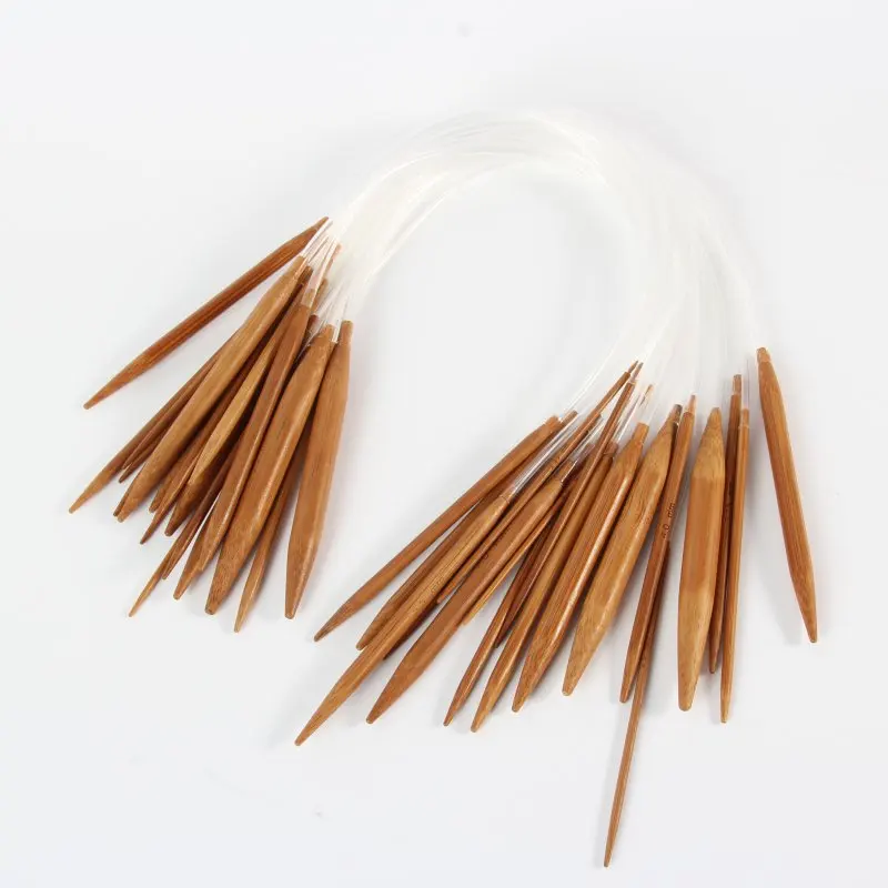 

18pcs/Set New 18 Sizes 40cm Circular Bamboo Carbonized Knitting Needles 2mm-10mm Sewing Needles