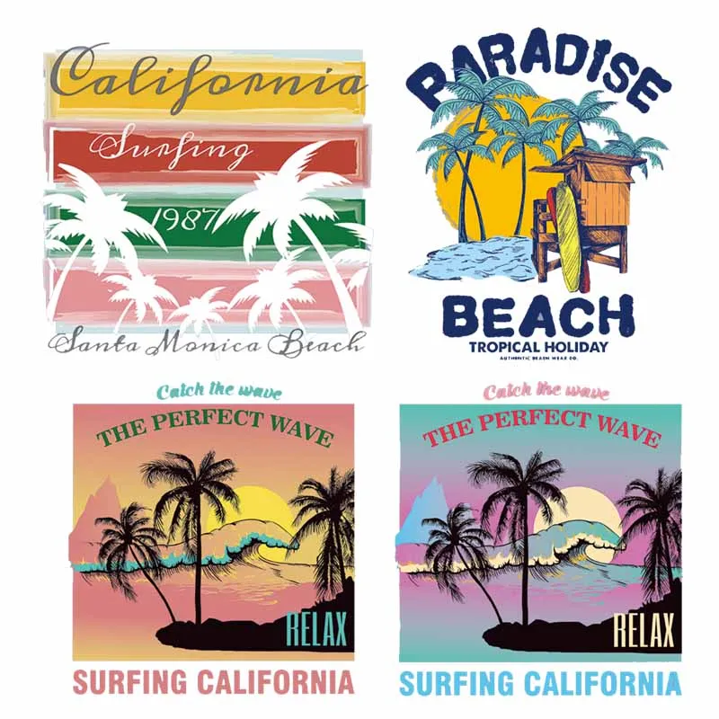 

Iron on Letters Patches Applications for Clothes Appliques Heat Transfer Vinyl Palm Tree Patch Stickers Stripes on Clothes DIY