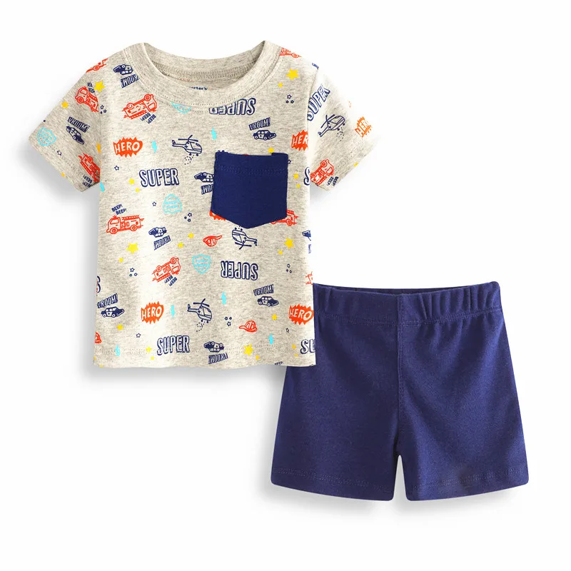 2018 Summer Boys Sleepwear Cotton Pijamas Kids Pajamas Sets Short ...