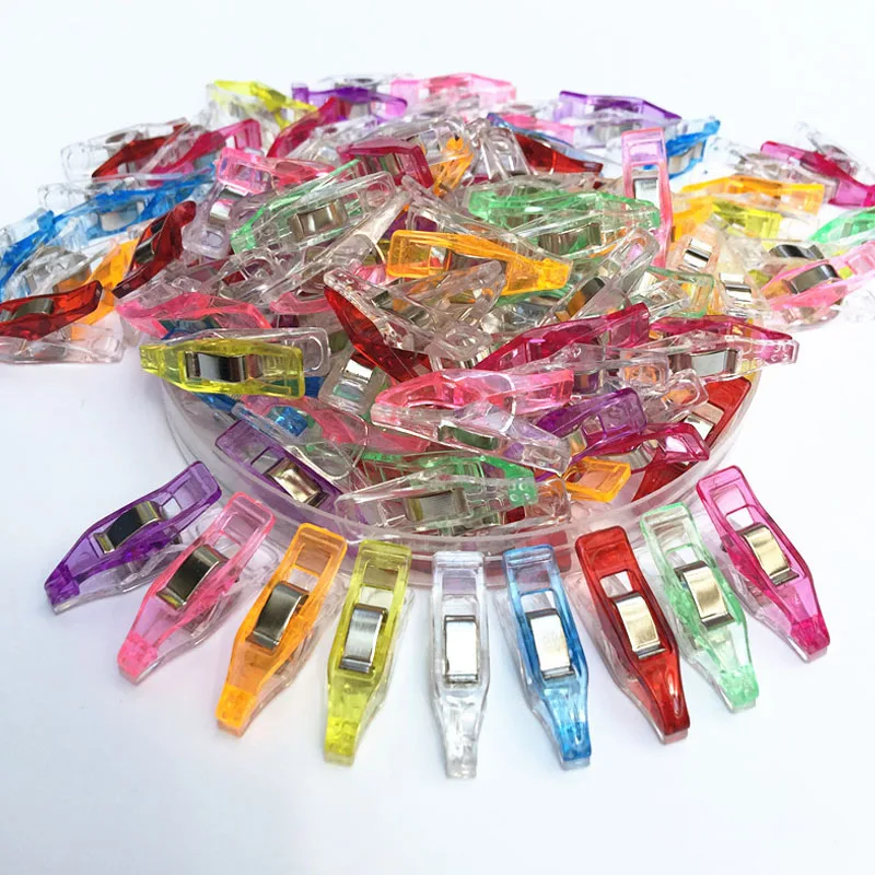 

50 Pcs Multicolor Edge Clip Patchwork Sewing DIY Crafts Plastic Clips High Quality office stationery Patchwork seam clamp parts
