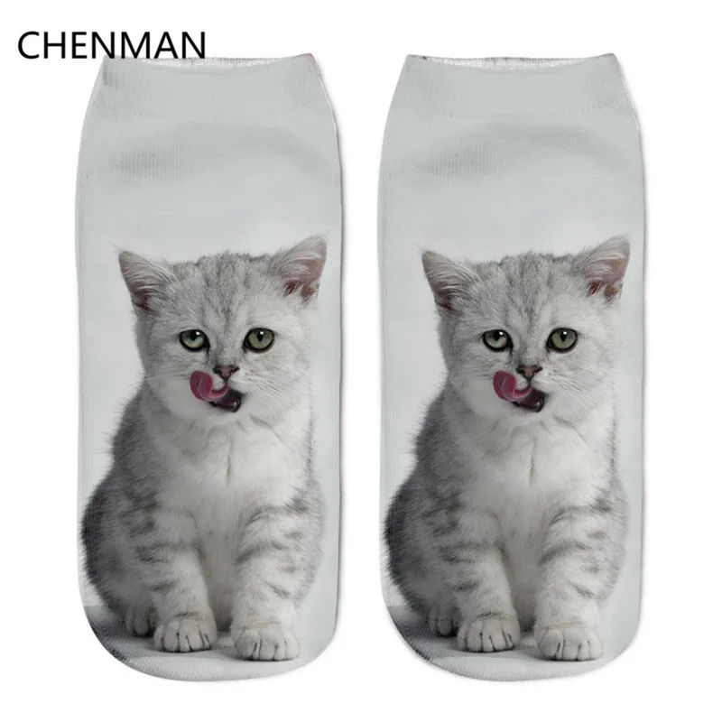 Chenman 3D печатных Носки для девочек мультфильм Повседневное короткие носки Для