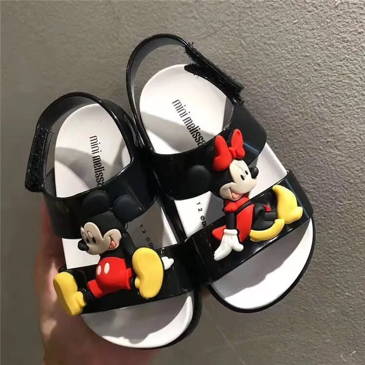 Мини Мелисса Девушки Желе Сандалии Микки Минни детская обувь 3 цвета детские сандалии пляжная детская обувь принцесса Мелисса обувь