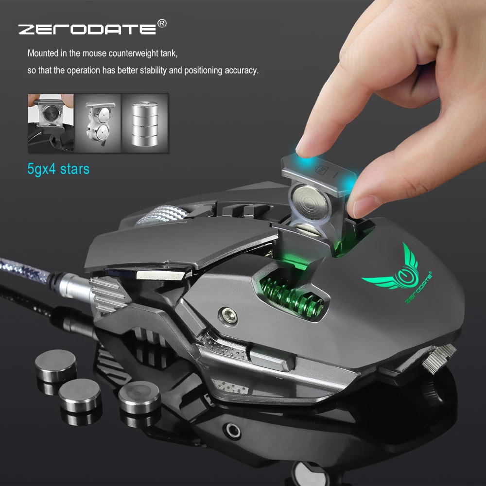 Billig ZERODATE 3200 DPI USB Wired Competitive Gaming Mouse 7 Programmierbare Tasten Mechanische Makro Definition Programmierung Spiel Mäuse