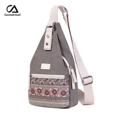 Canvasartisan универсальные холщовые сумки на ремне, нагрудная сумка для женщин, Ретро стиль, цветочные сумки через плечо, повседневные дорожные сумки на плечо