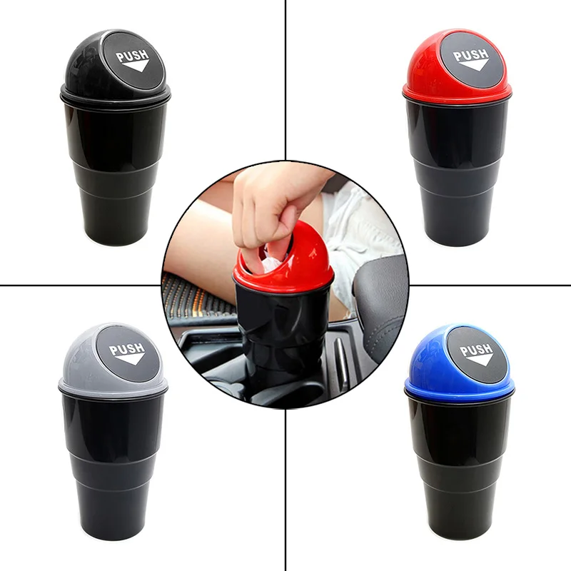 Delicate Car Garbage Can Vehicle Trash Can Garbage Dust Case Holder Bin Auto Styling font b