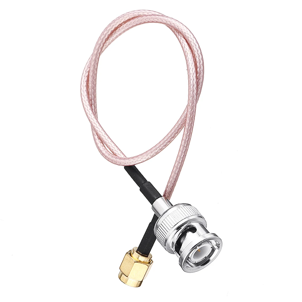 LEORY Cable Connector BNC Male to SMA Male 30cm/50cm 50ohm Extension Adapter silver plated wire Length Optional