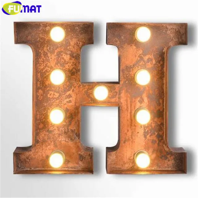 FUMAT Letters H Wall Lamps Vintage Art Deco Lights Cafe