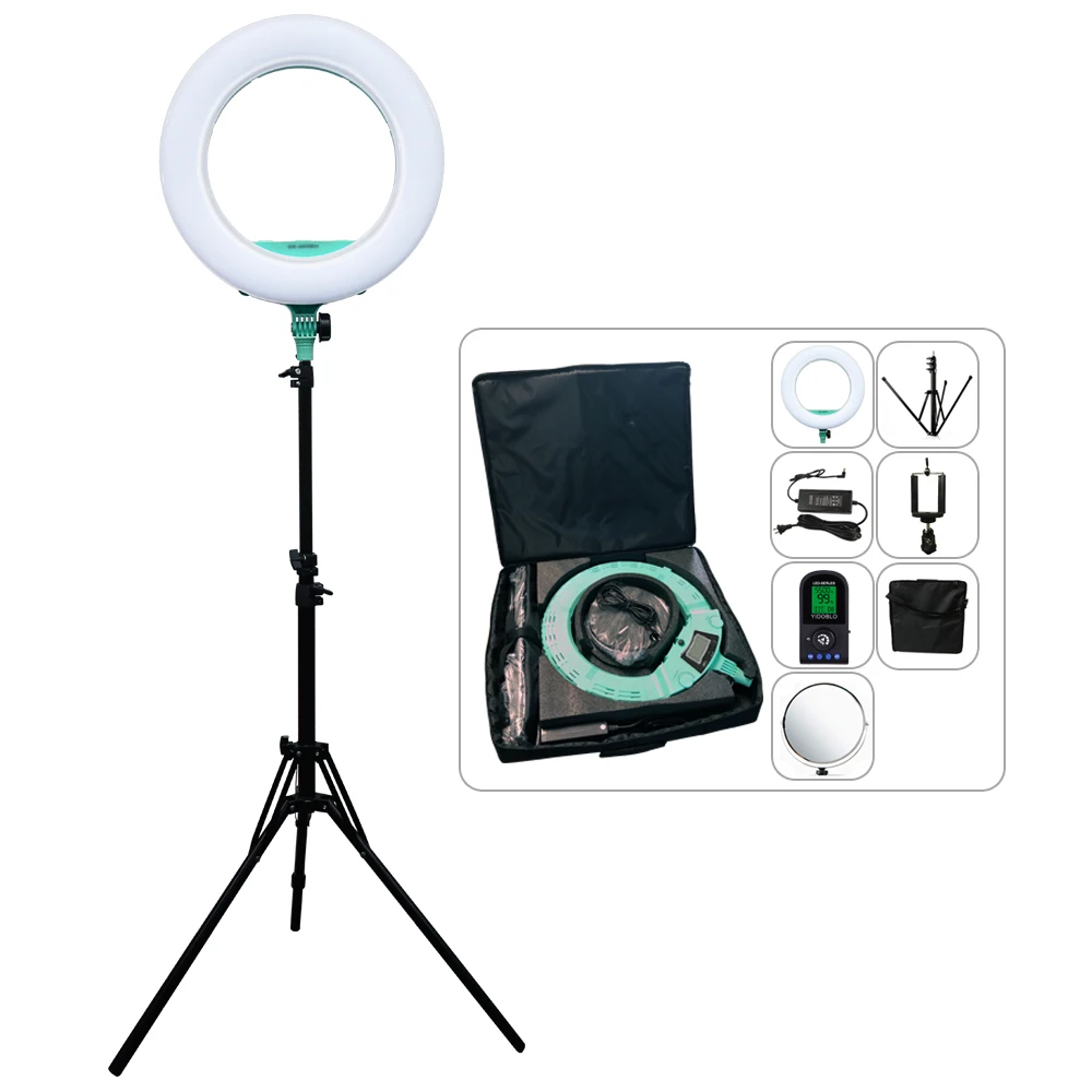 

Yidoblo QS-480EII Makeup Tattoo Skin care Photography Ring lamp 18" 480PCS LED Ring Light Bio-Color Adjustable Ring Lamp Kit
